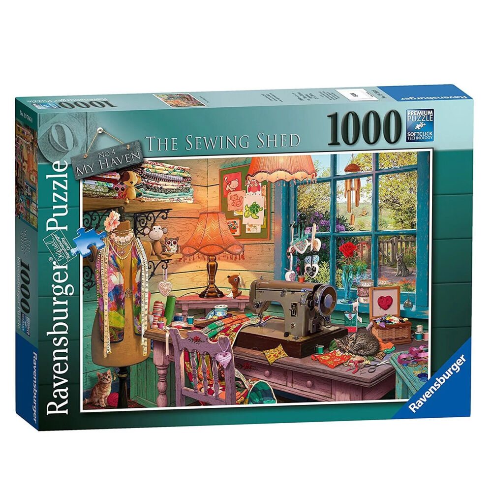 1000pc Ravensburger My Haven No 2 the Sewing Shed Puzzle 70x50cm 14y+
