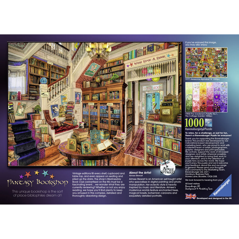 1000pc Ravensburger The Fantasy Bookshop Jigsaw Puzzle 70x50cm