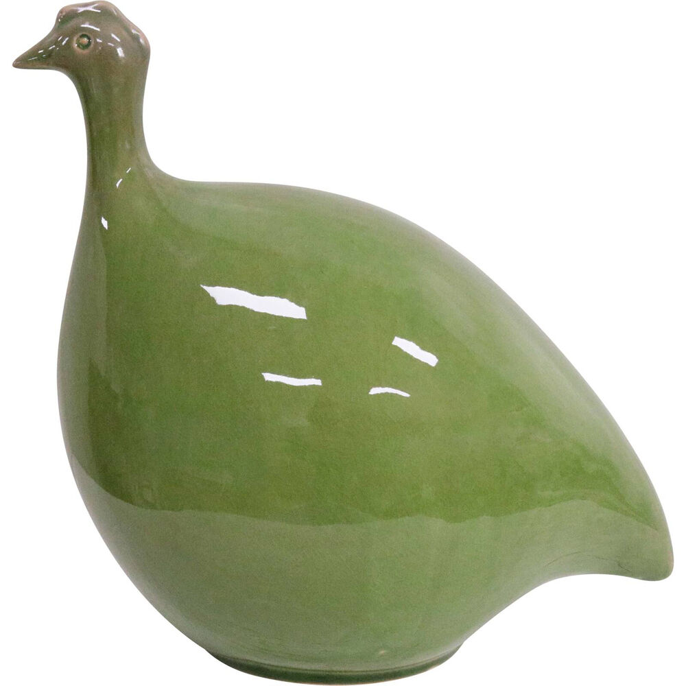LVD Ceramic Guinea Fowl Sculpture Home Decor 25x22cm Green