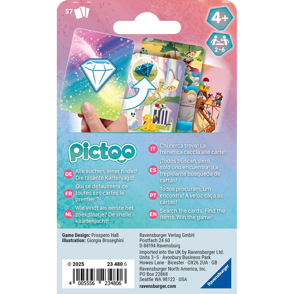 2PK Ravensburger Pictoo Fantasy Fast Paced Search & Find Kids Toy Card Game 3y+