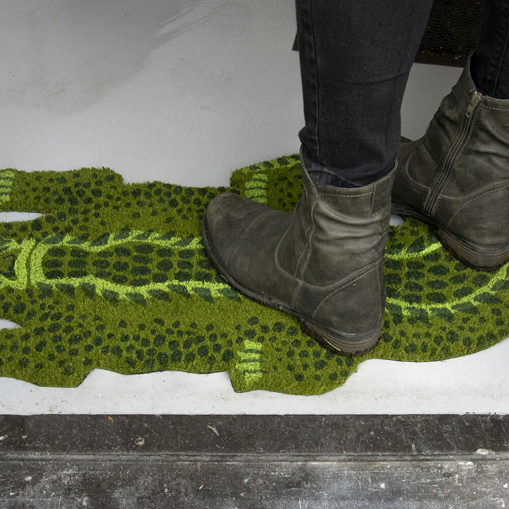 Esschert Design Doormat Crocodile Indoor Outdoor 77.8cm Green