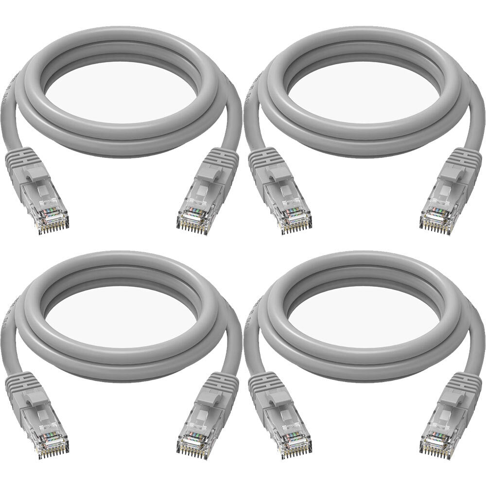 4PK Cruxtec CAT6 10GbE Home/Office Ethernet Cable 10m - Grey