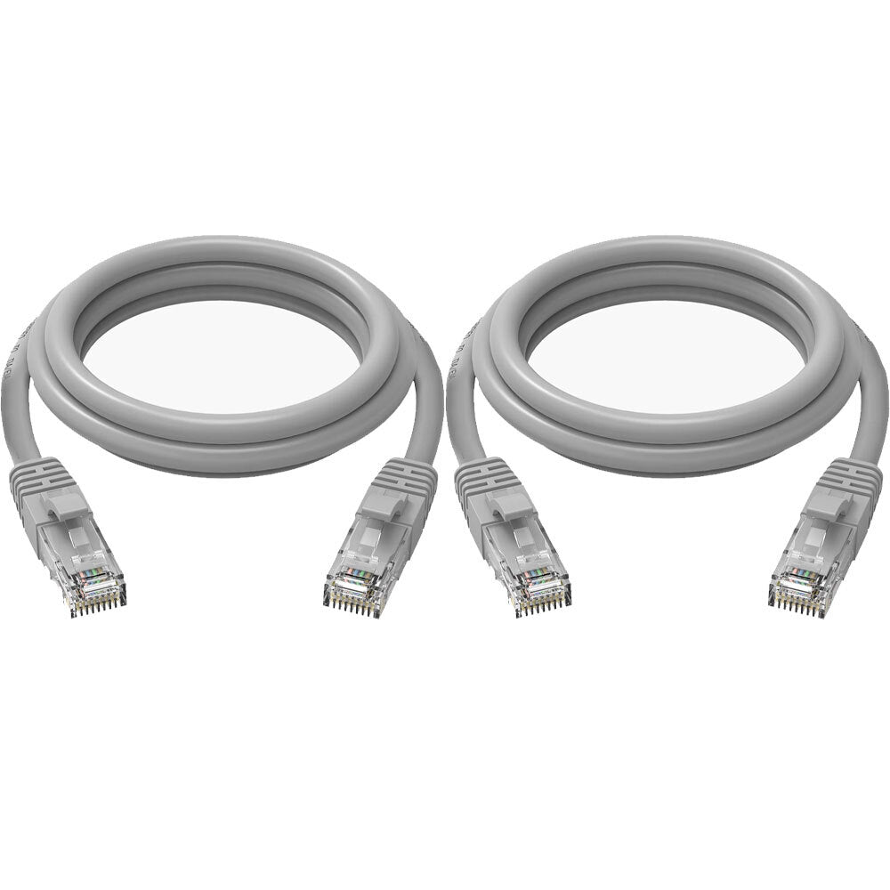 2PK Cruxtec CAT6 10GbE Home/Office Ethernet Cable 20m - Grey