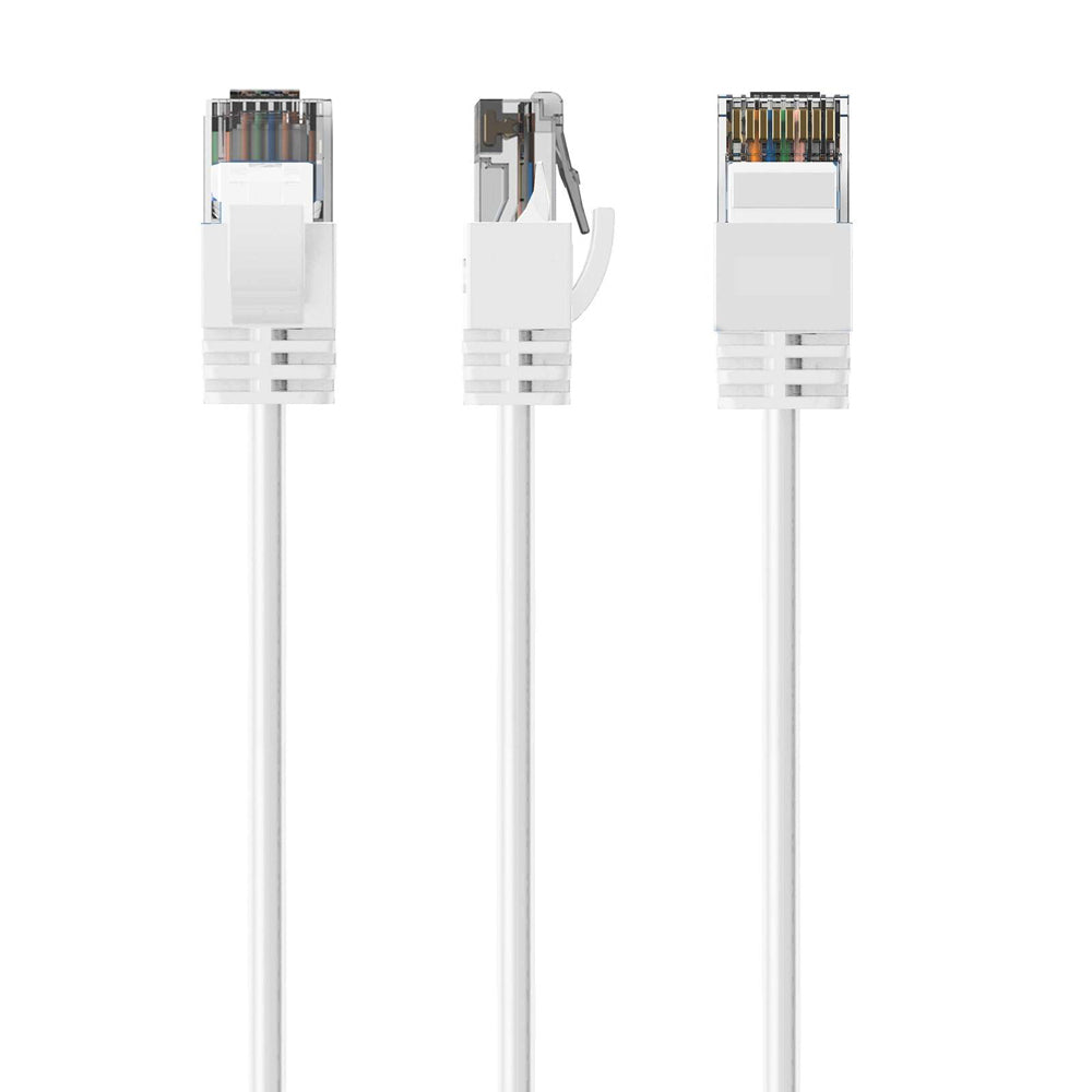 10PK Cruxtec Ultra-Thin CAT6A U/UTP Ethernet Cable 0.5m - White