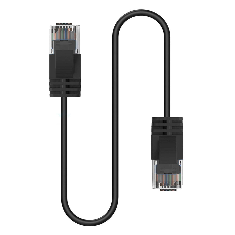 8PK Cruxtec Ultra-Thin CAT6A U/UTP Ethernet Cable 3m - Black