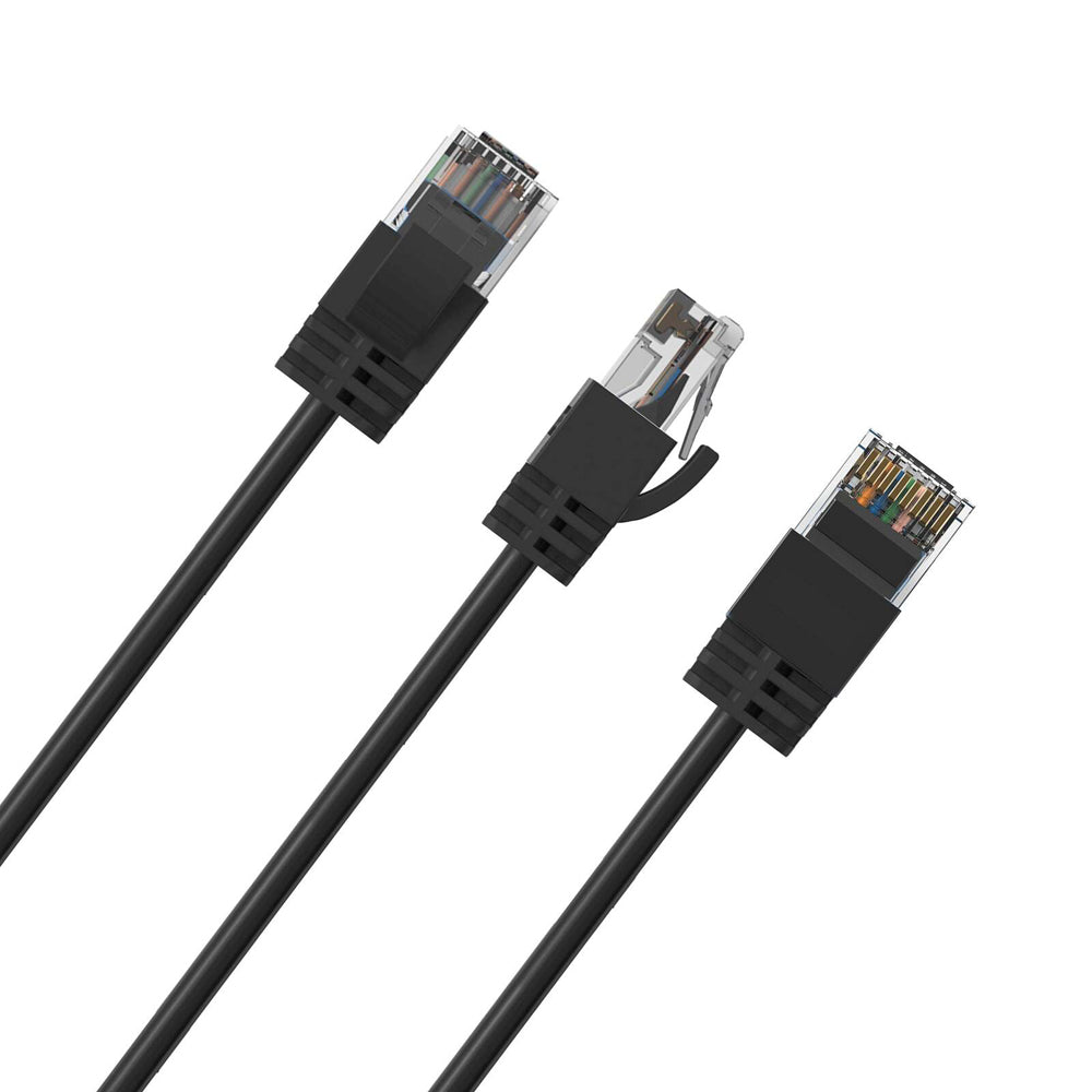 6PK Cruxtec Ultra-Thin CAT6A U/UTP Ethernet Cable 5m - Black
