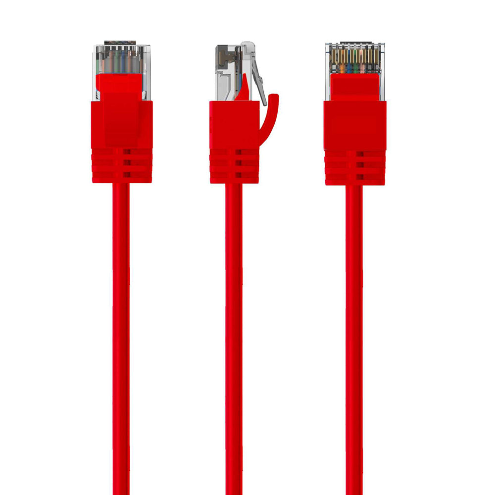 6PK Cruxtec Ultra-Thin CAT6A U/UTP Ethernet Cable 5m - Red