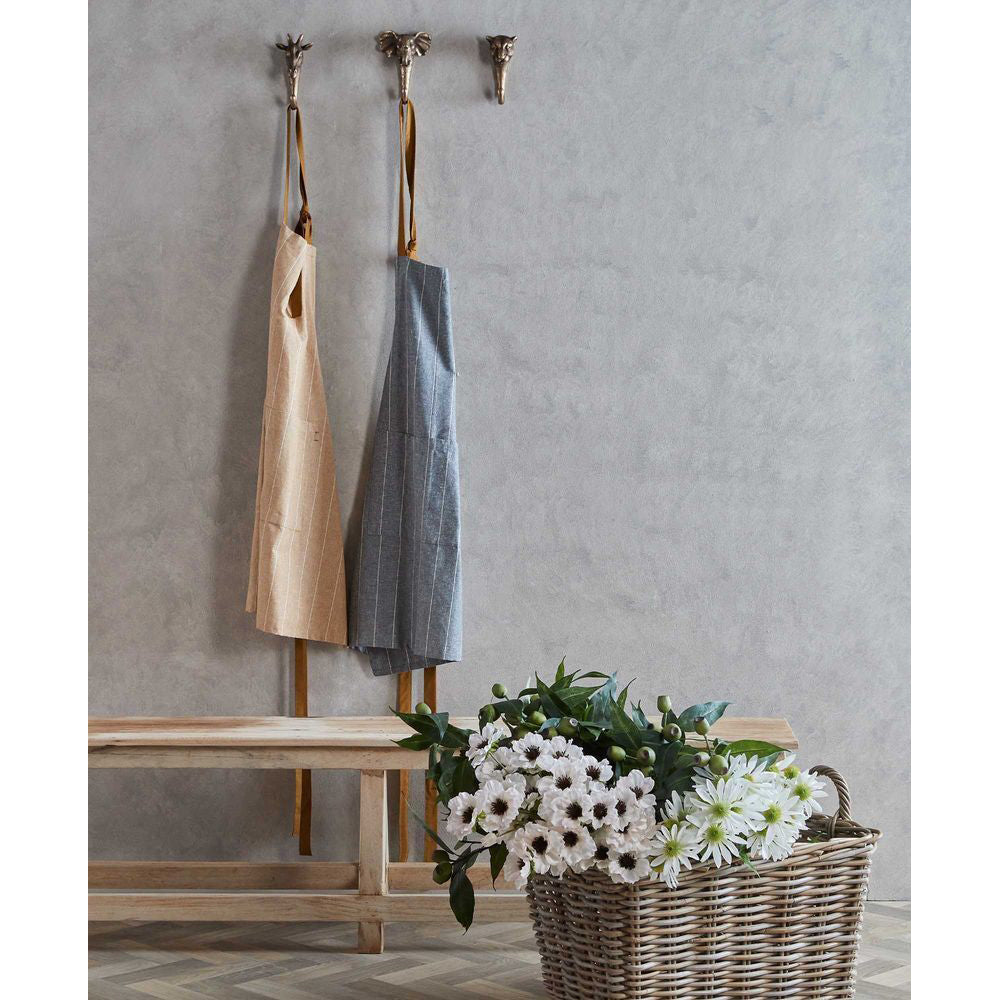 2PK Belle Wild Stripe Chambray Kitchen Cooking Apron 90x80cm - Clay