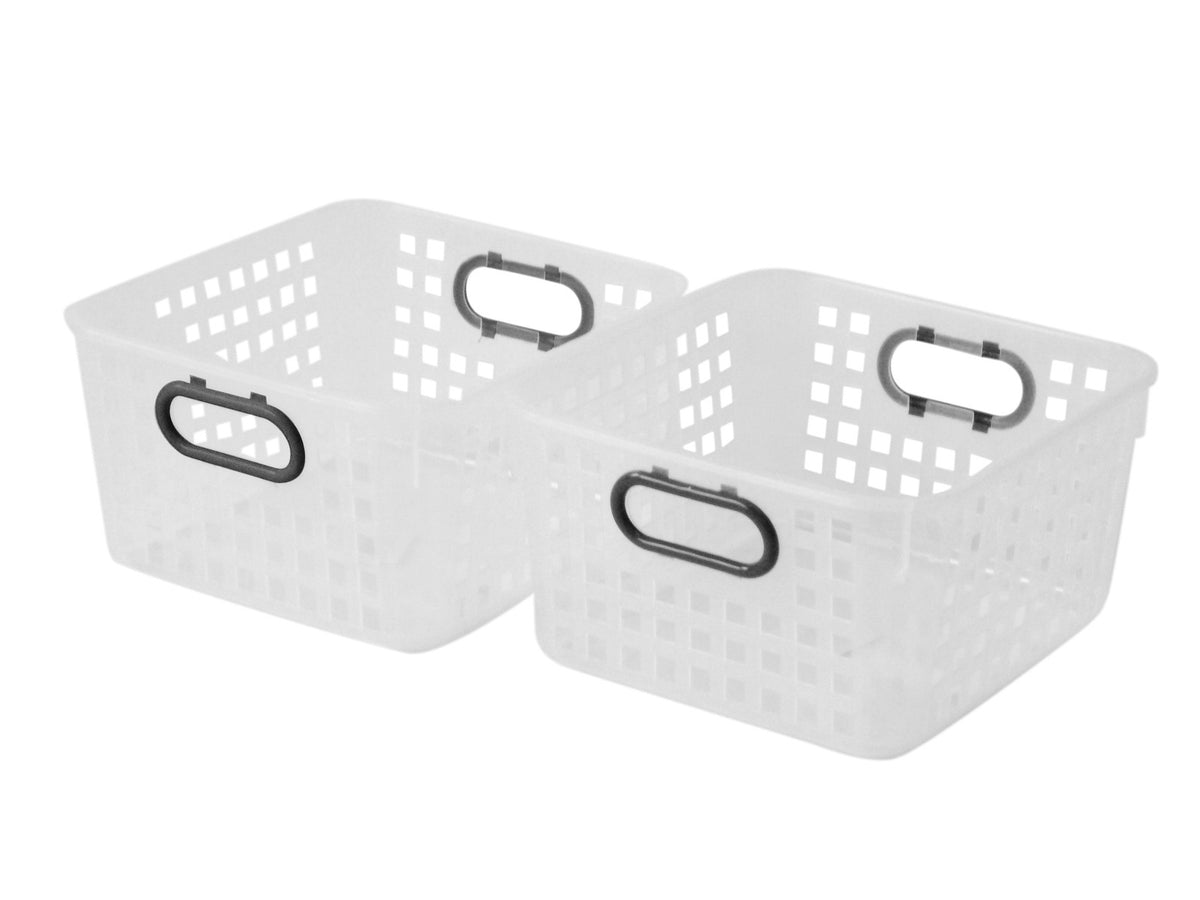 3PK Homeleisure Square Basket W/Handles Clear Laundry Cleaning