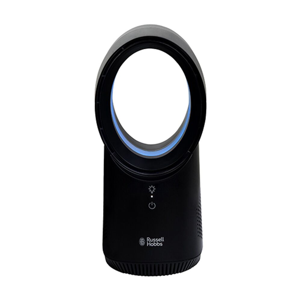 Russell Hobbs Bladeless USB Rechargeable Fan Black Desk Quiet Airflow