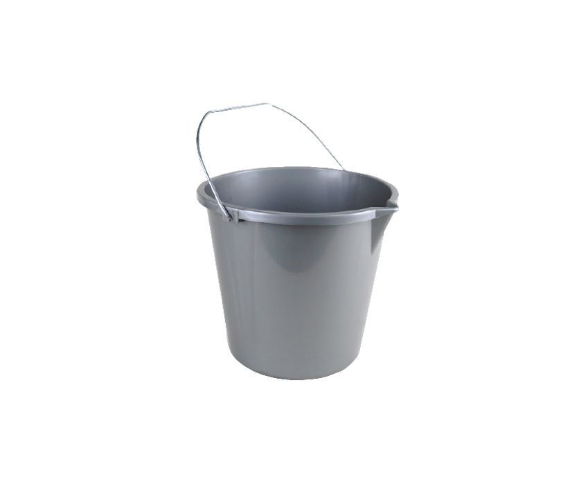 5PK Homeleisure Bucket Metal 10L Silver Laundry Cleaning