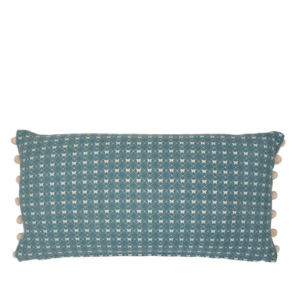 2PK Belle Butterfly Lace Rectangle Cushion Cover 60x30cm - Powder Blue