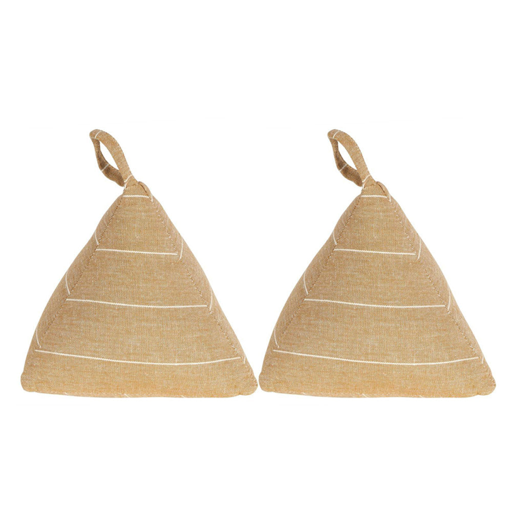 2PK Belle Wild Stripe Chambray Print Door Stop 14cm - Honey