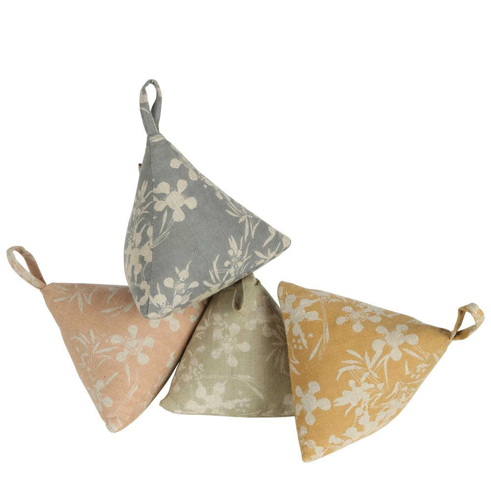 2PK Belle Taupe Chambray Myrtle Doorstop Draft Stopper - Slate