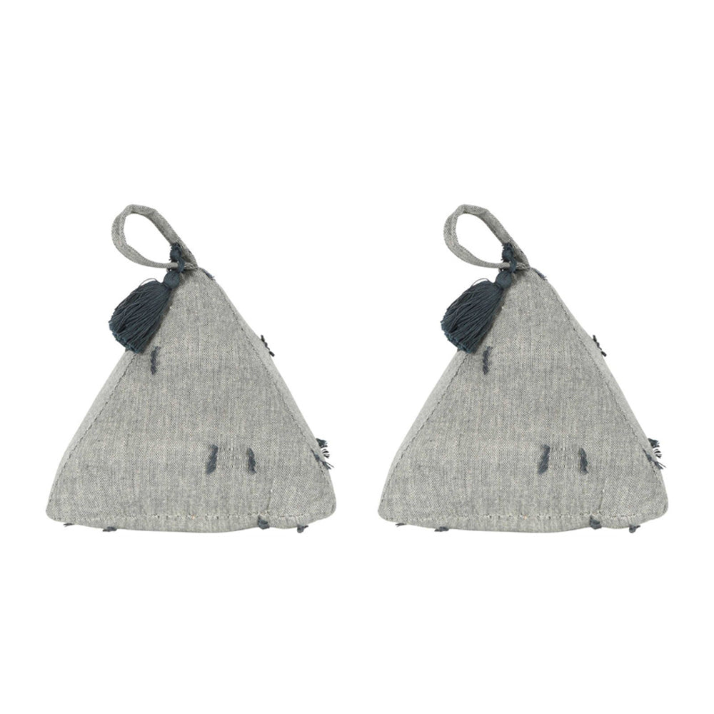 2PK Belle Tuft Cotton Door Stopper Triangle 25cm - Dark Slate