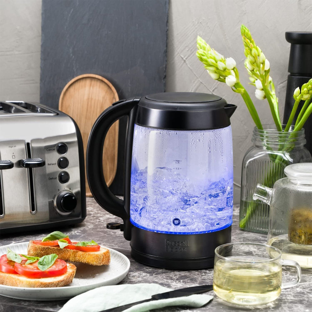 Russell Hobbs RHK172BCH Brooklyn Stainless Steel Glass Kettle Black
