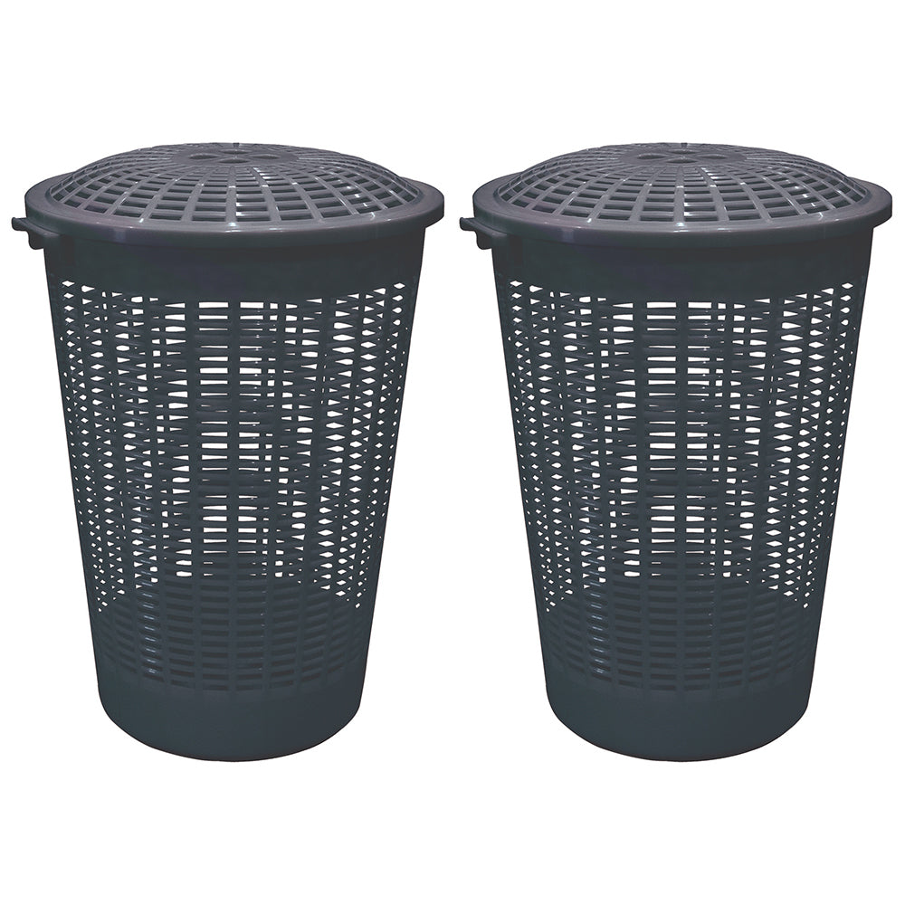 2PK Homeleisure Linen Hamper 62L Charcoal Laundry Cleaning