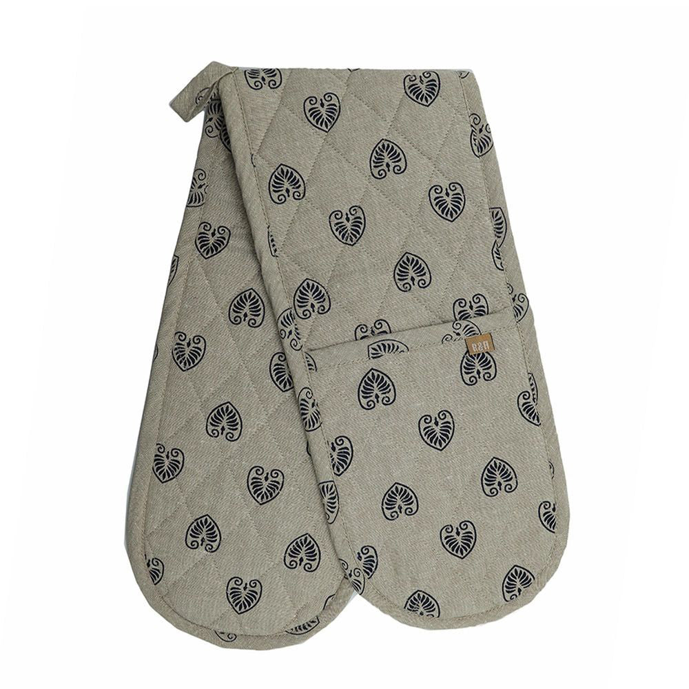 2PK Belle Mandalay Double Cotton Oven Glove Mitt 90x18cm - Navy