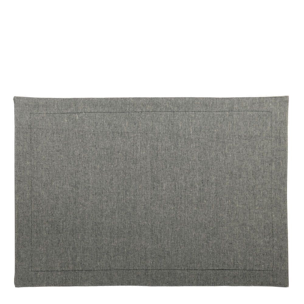 2x 4pc Belle Chambray Cotton Placemat Set Set 48x33cm Rectangle - Navy