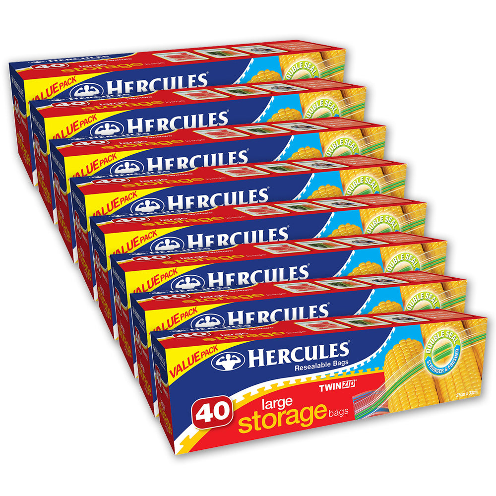 8x 40pc Hercules Large Storage Bags