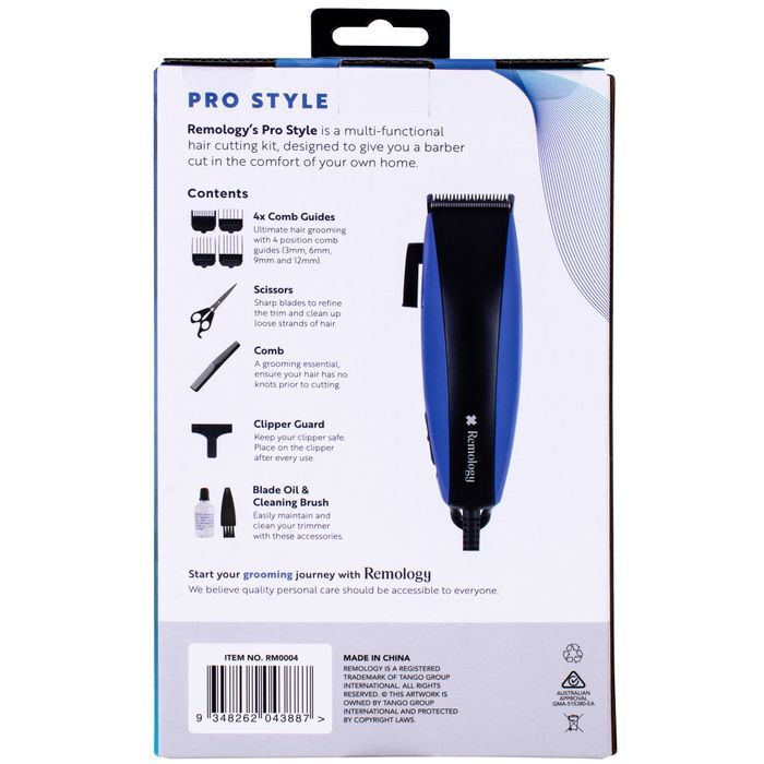 Remology Pro Style 10pc Hair Cutting Kit 4 Comb Guides