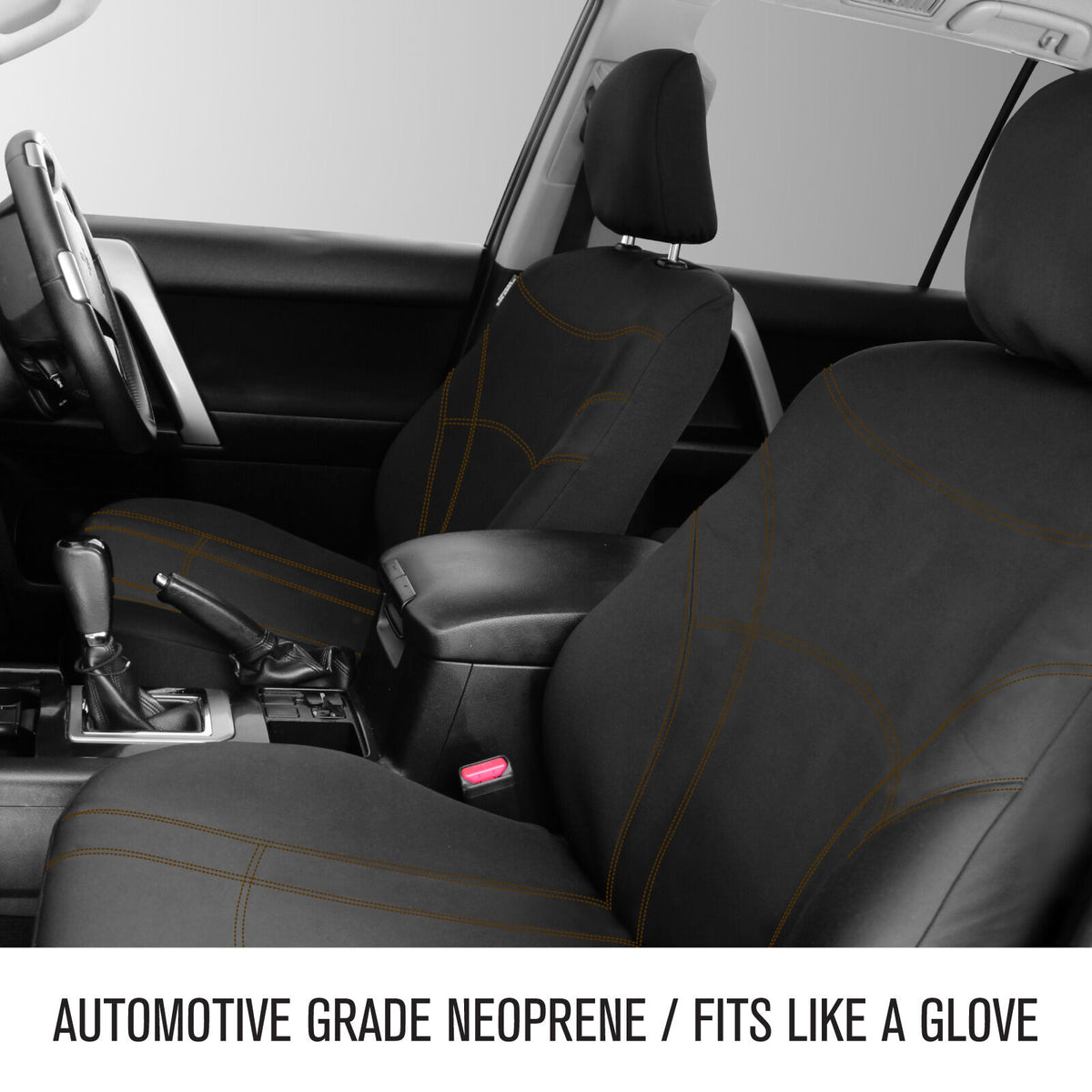 Getaway Neoprene Front Black/OR Seat Covers - BT50 Everest Ranger 2011-2022