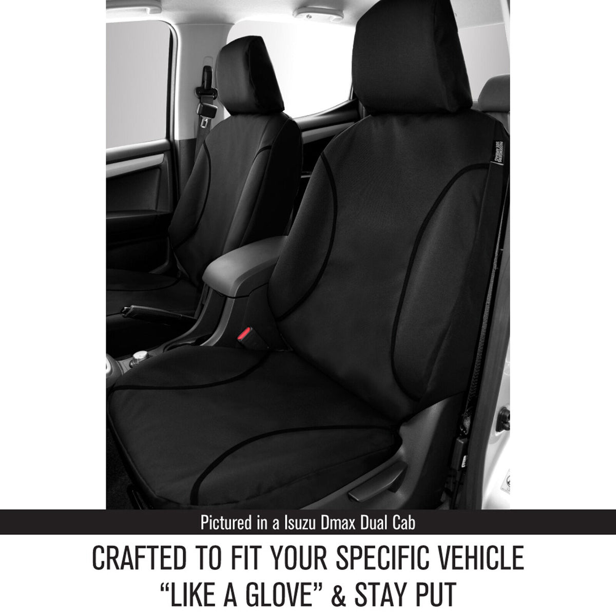 Sperling Tradies Canvas Front Black Seat Covers Colorado DMax 2012-2020