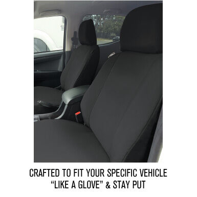 Sperling Super Tough Canvas Front Black Seat Covers Hilux 2015-On
