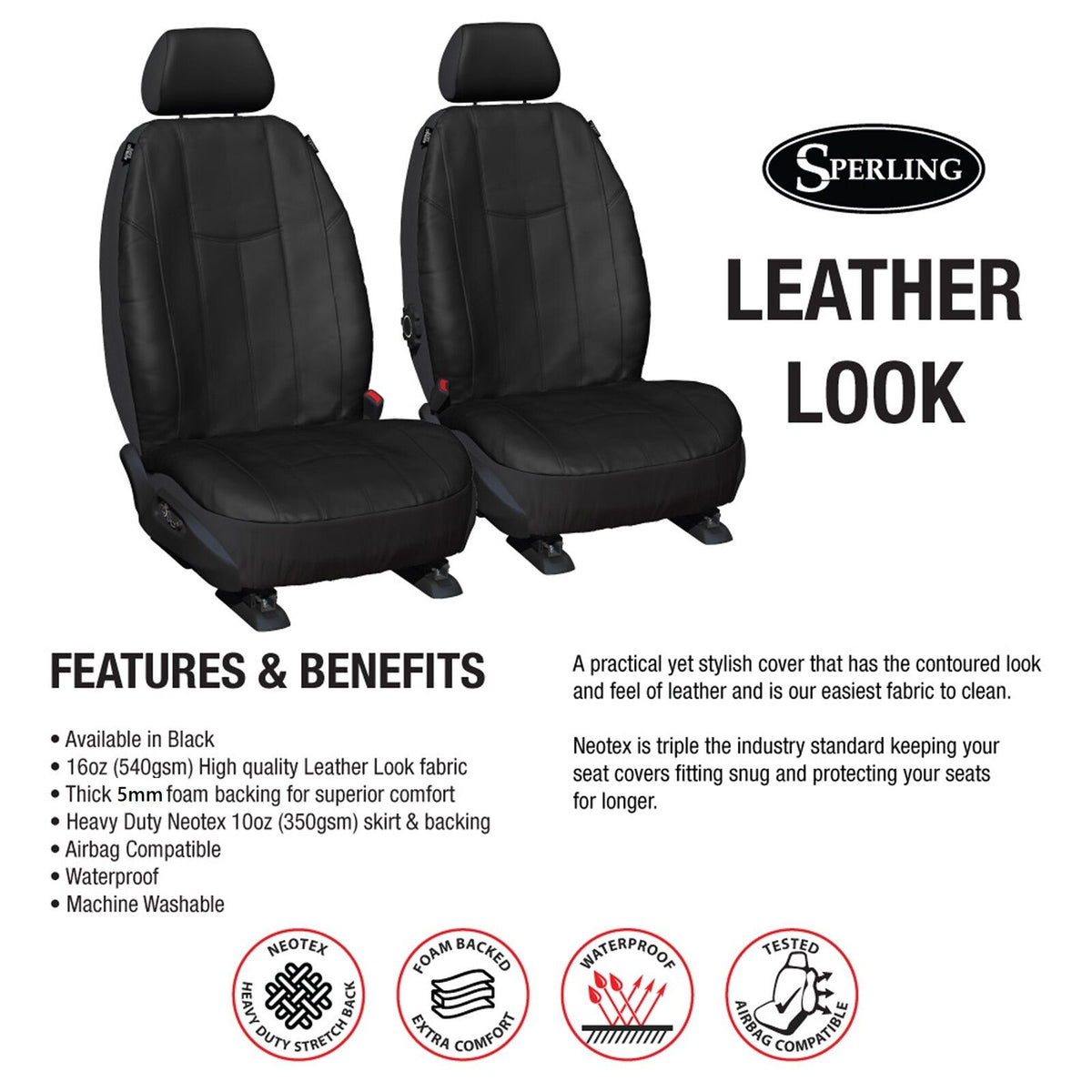 Sperling Empire Leather Front Black Seat Covers Pathfinder 2013-2021