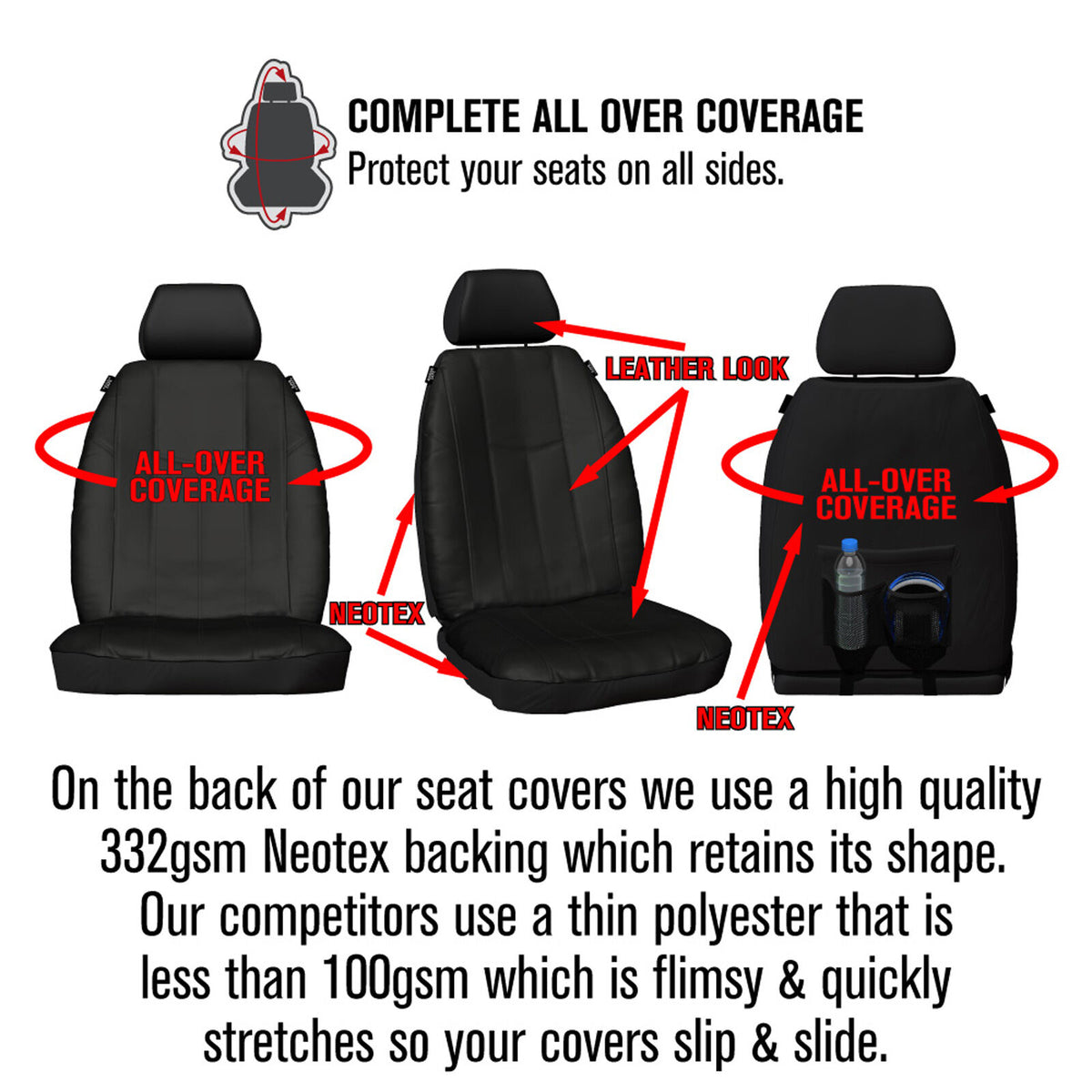 Sperling Empire Leather Front Black Seat Covers Pathfinder 2013-2021