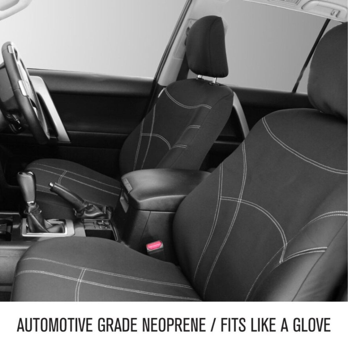 Getaway Neoprene Front Black/SL Seat Covers - Prado 120 Series 2003-2009