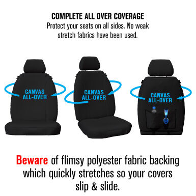 Sperling Super Tough Canvas Front Black Seat Covers - Triton 2023 On