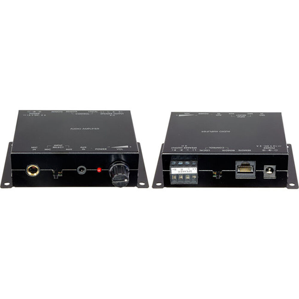 Pro2 Mic & Stereo Power Amplifier Kit w/ Volume Control Box 15x98mm Black