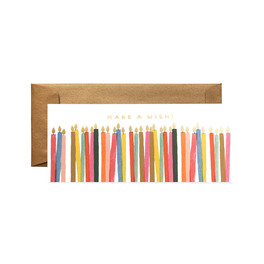 3PK Rifle Paper Co Make A Wish Candles Single Long Blank Card w/Envelope 23.5cm