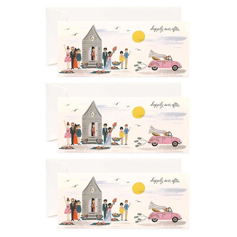 3PK Rifle Paper Co Wedding Send Single Long Blank Card w/Envelope 23.5cm