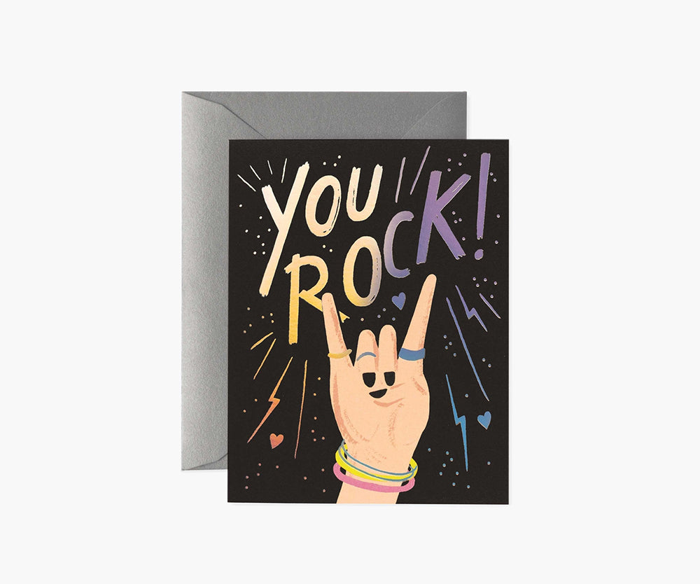 3PK Rifle Paper Co Single Card w/ Envelope You Rock 10.7x14cm