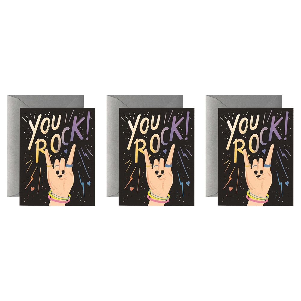 3PK Rifle Paper Co Single Card w/ Envelope You Rock 10.7x14cm