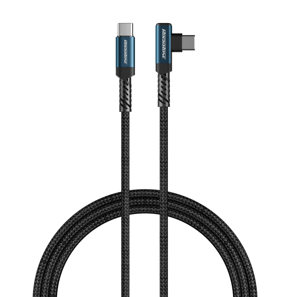 8PK Rockrose OneLink Pro 60W Right Angle USB-C Nylon Braided Cable