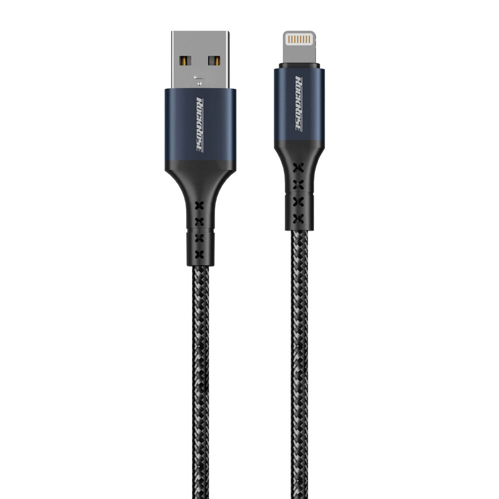 3PK Rockrose Sparta AL Nano USB-A to 8-Pin Fast Charging Cable 50cm