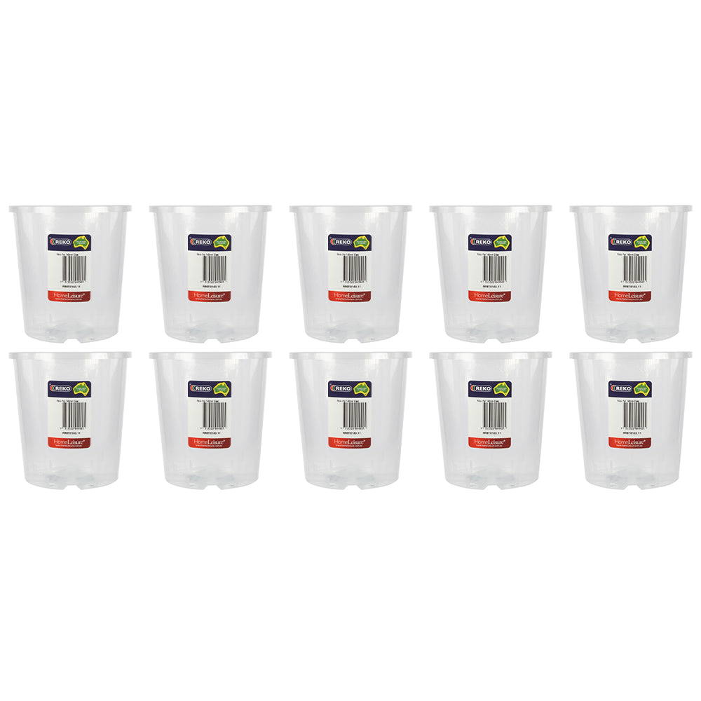 10PK Homeleisure Reko Pot 140mm Clear Outdoor Garden