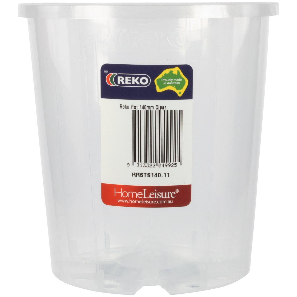 10PK Homeleisure Reko Pot 140mm Clear Outdoor Garden