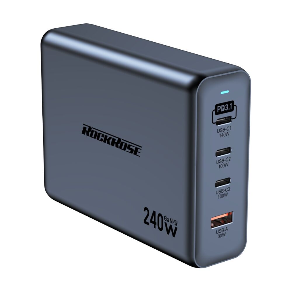 Rockrose Infinito G240 240W 4-Port Charging Station Space Grey