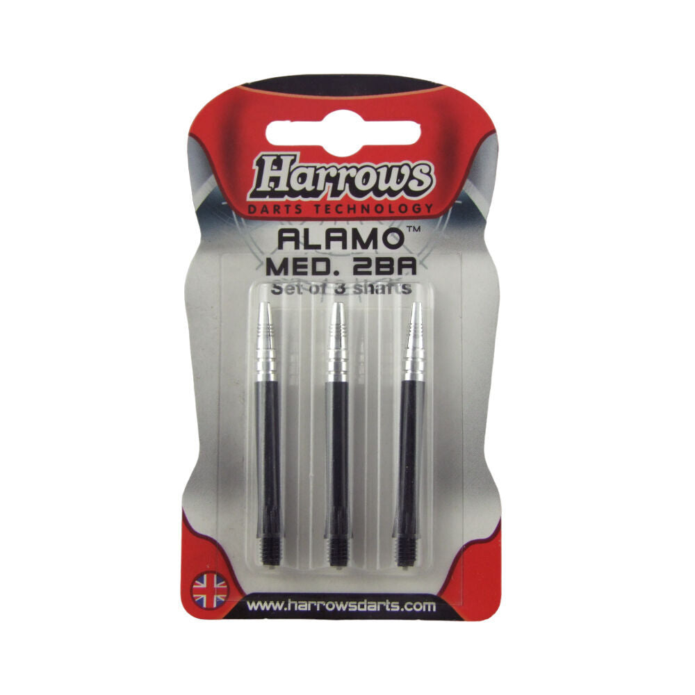 6x 3pc Harrows Alamo Dart Flights Shafts Sports Accessory 2BA Medium Black