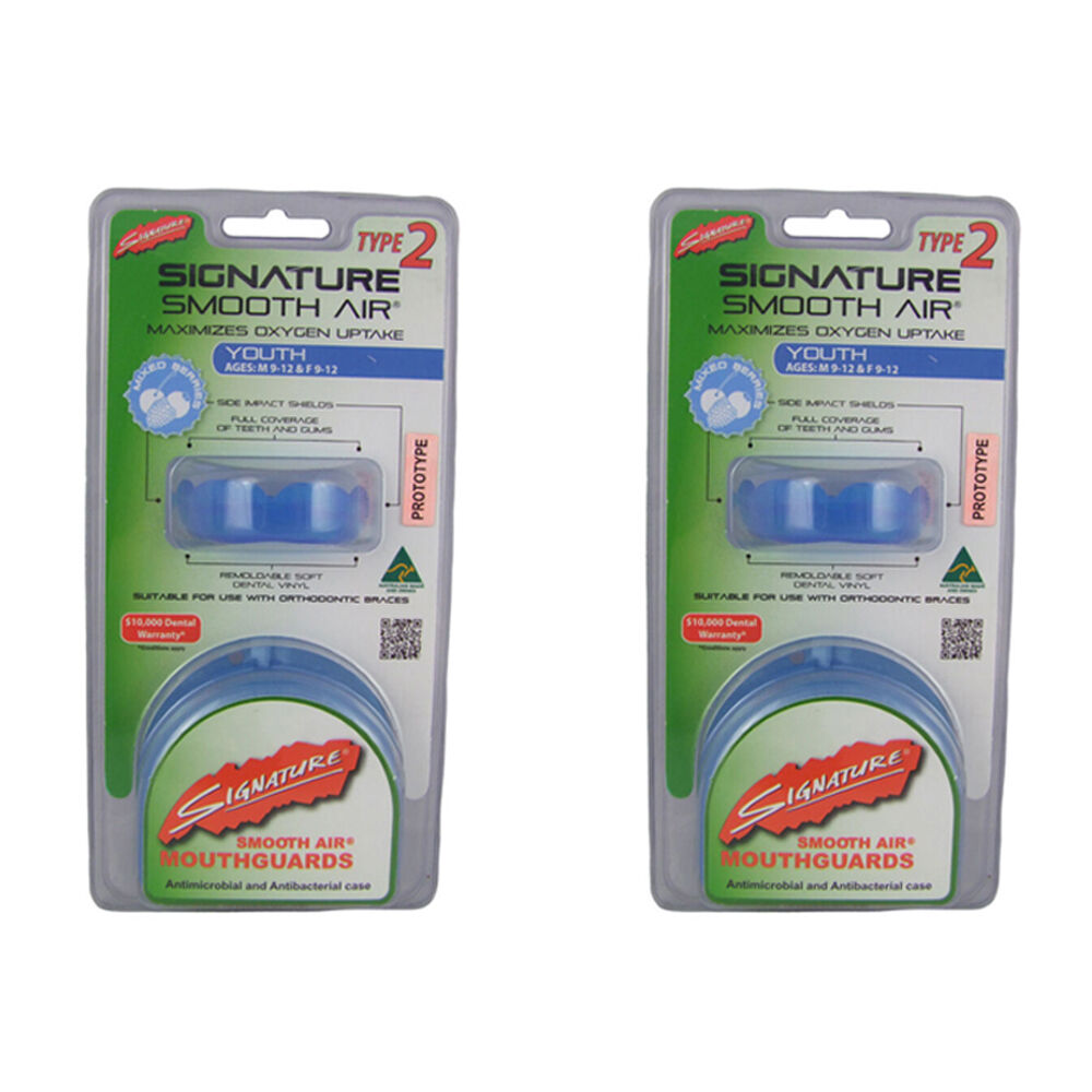 2PK Signature Type 2 Mouthguard Teeth Shield/Protection Youth Blue/Red