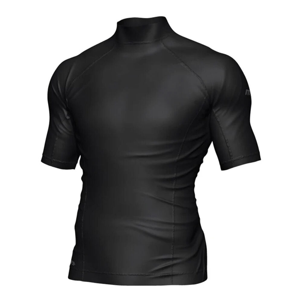 Mirage Mens Short Sleeve Lycra Fitted Rash Top Swimwear Black