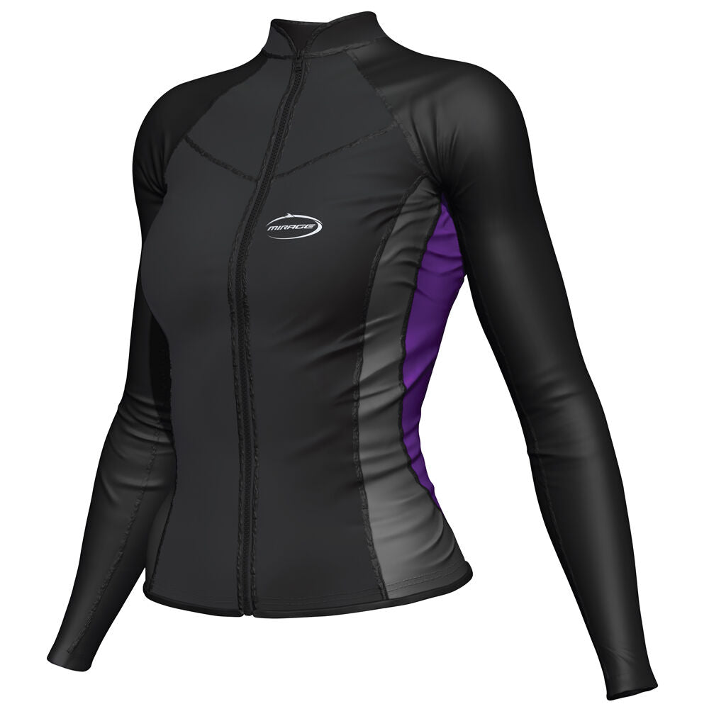 Mirage Ladies Long Sleeve Super Stretch Watersport Top Black