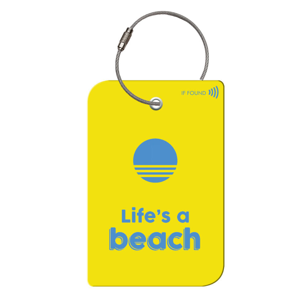 2PK Retreev Life's a Beach Travel Bag Smart Tag Luggage Suitcase Name Card w/ QR