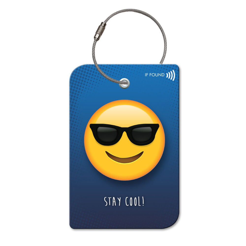 2PK Retreev Emoji Sunglass Travel Bag Smart Tag Luggage Suitcase Name Card w/ QR
