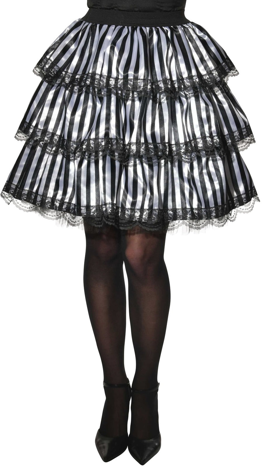 Rubies Halloween Striped Black & White Ruffle Skirt - Size Std Women