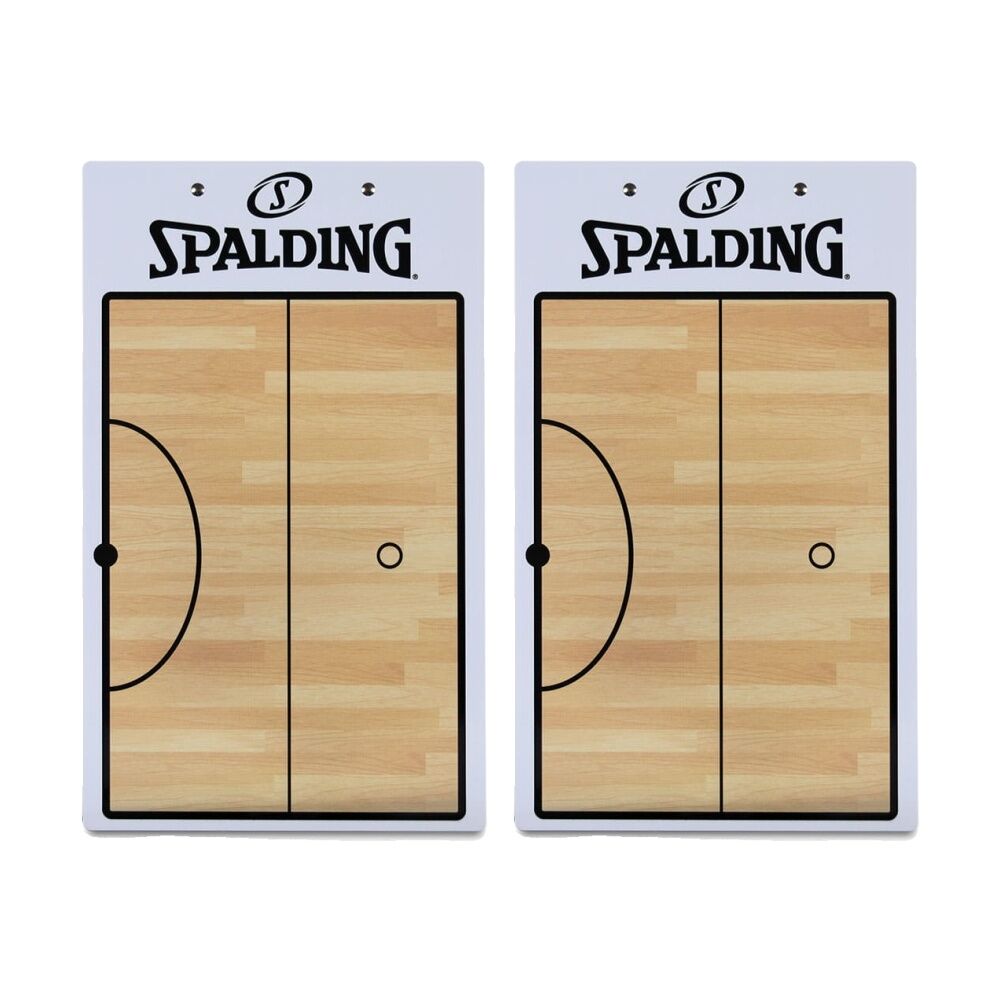 2PK Spalding Netball Coaches Board Double Sided Half/Full Court w/Marker 40x24cm